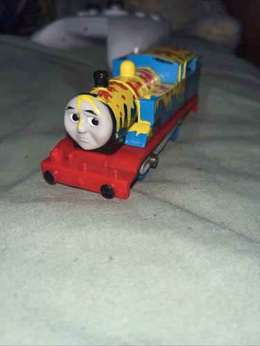 Trackmaster paint splattered