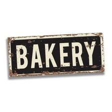 Distressed Effect Vintage Bakery Shop Metal Wall Sign