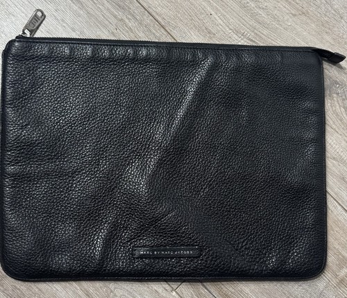 Black grained leather document