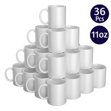 Sublimation Mugs 11oz 36 White Large Handle Coated Heat Press  Gift Boxes