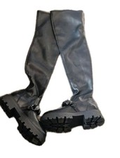 Ash Women's Egoist Chain Black Leather Overknee Boot Shoes Size Eu 38, UK 5