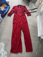 OASIS RED LACE JUMPSUIT SIZE