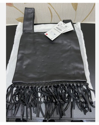 Zara leather handbag with - zara,