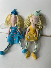 felicity wishes fairy soft toy doll with bag & wand Blue & Yellow X2 Bundle Soft