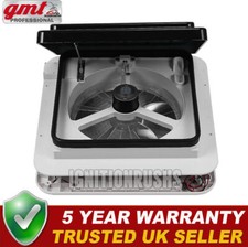 Roof Vent Fan Camper Van Motorhome w/ LED Light White RV Caravan Skylight Vent