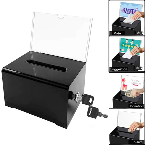Portable acrylic donation box - portable,