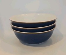 3x Denby Imperial Blue Bowls Cereal Soup Immaculate 16cm