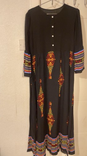 Black ethnic pattern - , maxi