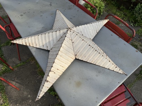 Antique metal barn star - barn, extra