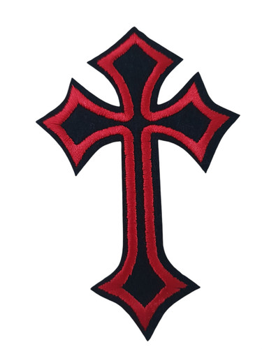 Black red celtic cross iron - black,