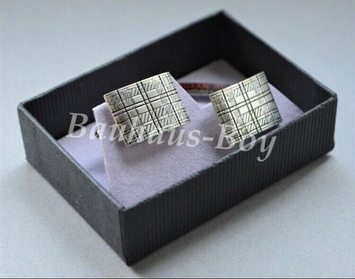 Cufflinks pewter tartan - cufflinks,