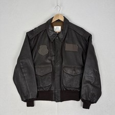 Avirex Leather Jacket AF Flight Type A-2 Mens Brown Military Made In USA 46S