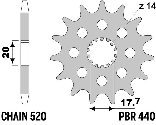 Perforated steel sprocket - steel,
