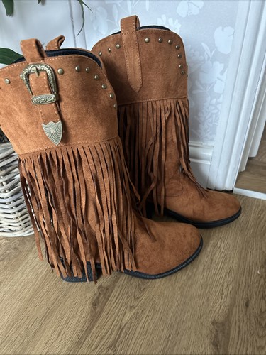 Ladies brown suede - brown, midcalf
