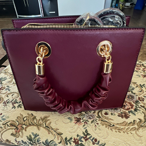 Burgundy small satchel top - burgundy,