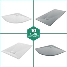 SMC White or Anthracite Shower Tray for Shower Enclosure Slate Stone Effect