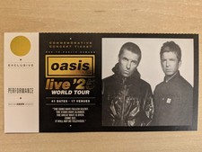 Genuine Oasis Souvenir Ticket, Live 25 World Tour