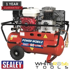 Sealey Compressor 50L Belt Drive Petrol Engine 5.5hp