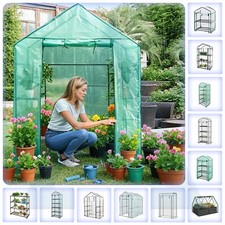 Walk In Greenhouse With Shelves & Replacement Covers Outdoor PVC Grow Tent UK