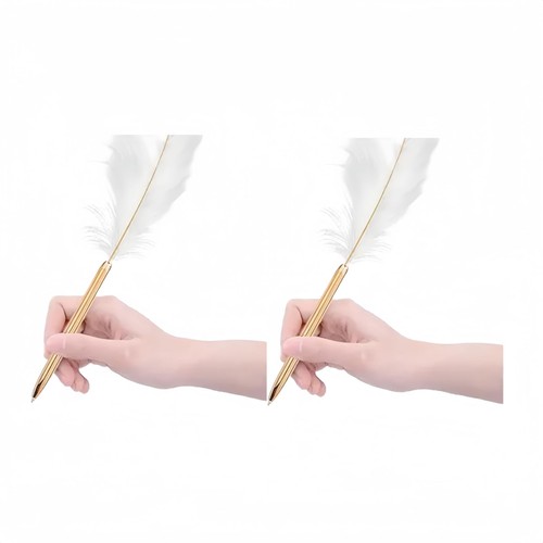 2pcs white feather - white,