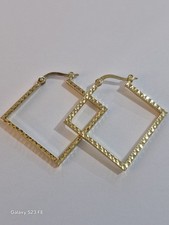 Worn Once!!.  H Samuel 9ct Gold Diamond Cut Hoop Earrings.   1.25 Inch . Ex Cond
