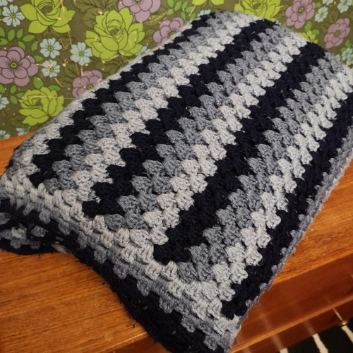 Blue stripy granny - blue,