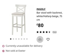 IKEA INGOLF White Barstool In