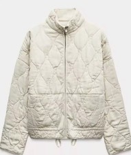 ZARA : Ecru ZW Collection Padded  Quilted Jacket : 4088/242  Size L