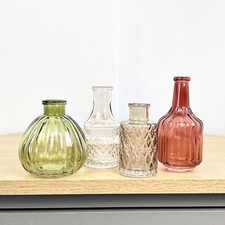 Clear Glass Bud Vase Set of 4