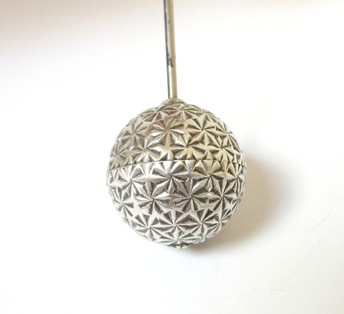 Antique hatpin large textured - antique,