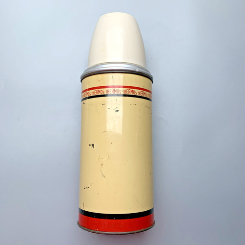 Vintage thermos flask metal - vintage,
