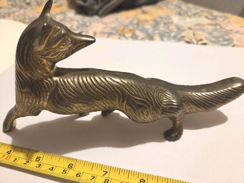 Vintage brass fox walking - vintage,