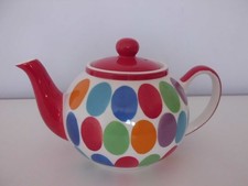 WHITTARD OF CHELSEA: LOVELY SPOTTED TEAPOT~ VIBRANT HANDPAINTED DESIGN ~ VGC