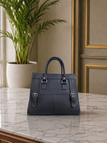 Navy pebbled leather satchel - navy,