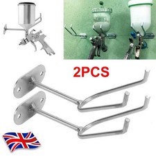 2 Paint Spray Gun Holder Stand for Gravity Feed Cup HVLP Wall Mounted Hook Booth