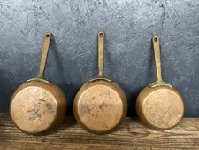 Antique Vintage Brass Copper Saucepans