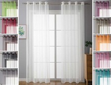 Set of 2 eyelet curtains transparent curtain "plain" curtain stores lead tape living room