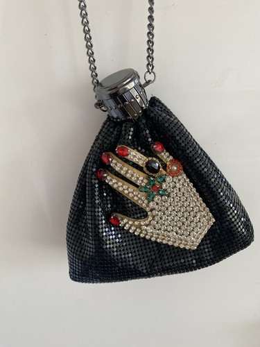 Black chainmail jewelled - black,