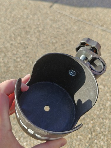 Black clamp wheelchair cup - clamp-on,