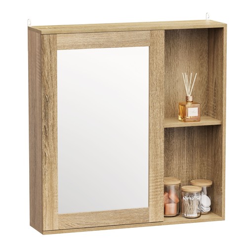 Bathroom mirror cabinet oak - mirror, cabinet,