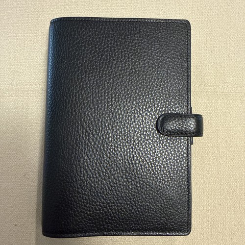 Filofax black leather finsbury - black,
