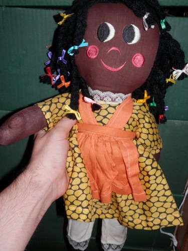 Black doll soft plush - plush,