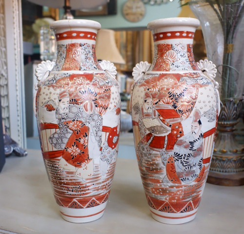 Pair antique satsuma - pair,