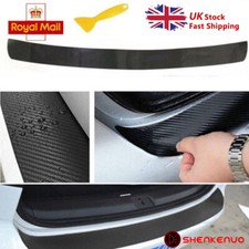 1x 4D Carbon Fiber Car Rear Bumper Protector Guard Trim Cover Chrome Sill Lip UK