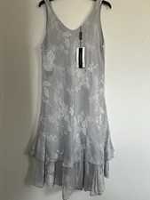 NWT Ladies Grey Pattern Sleeveless Cotton Dress - Luca Vanucci - Large