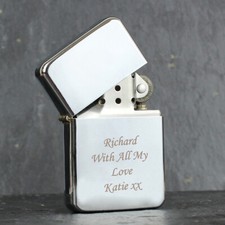 Personalised Engraved Silver Windproof Lighter - Free Engraving - Wedding Favour