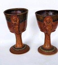 OOAK studio pottery figure goblet chalice wedding medieval renaissance Viking pr