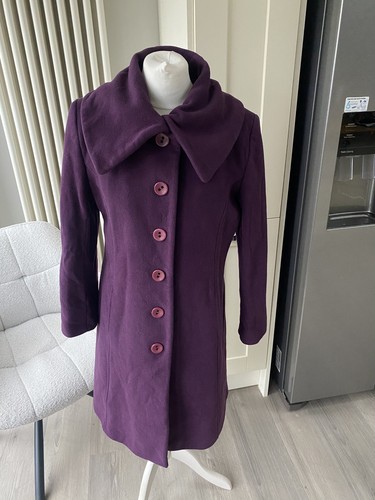 Hobbs purple wool over coat - purple,