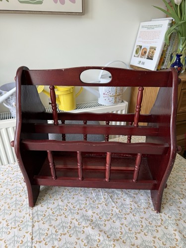 Vintage wooden magazine - rack, /