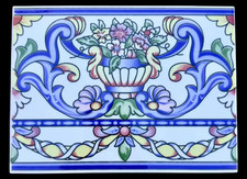 Vintage Floral Tile from Spain